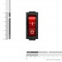 250V AC 15A 3 Feet Slim Rocker Switch - Red Light - Pack of 2
