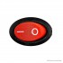 6A 2 Feet Round Rocker Switch - Red - Pack of 10